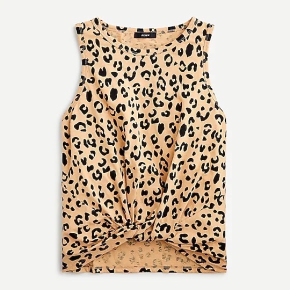 J Crew Slub Twist Front Leopard Print Tank - Picture 1 of 9